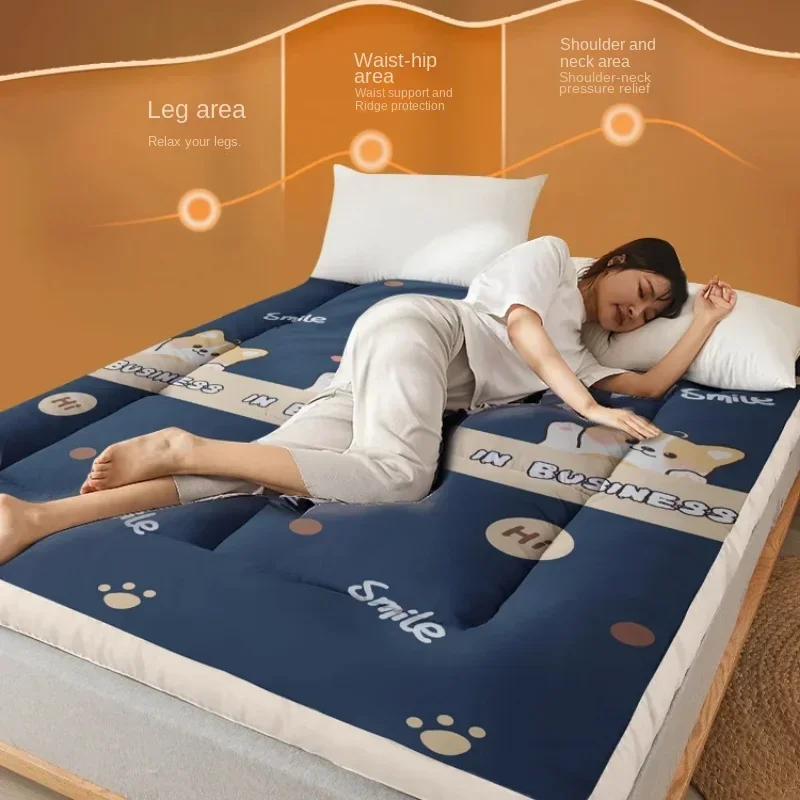 Colchón suave Tatami para dormitorio, cama individual, estera acolchada de fibra de soja, colchón doble para un sueño cómodo