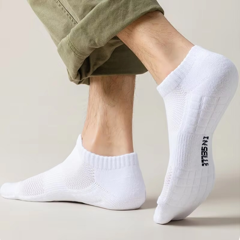 6 pares de calcetines deportivos que absorben la humedad de suela gruesa con parte inferior acolchada, perfectos para correr y deportes profesionales