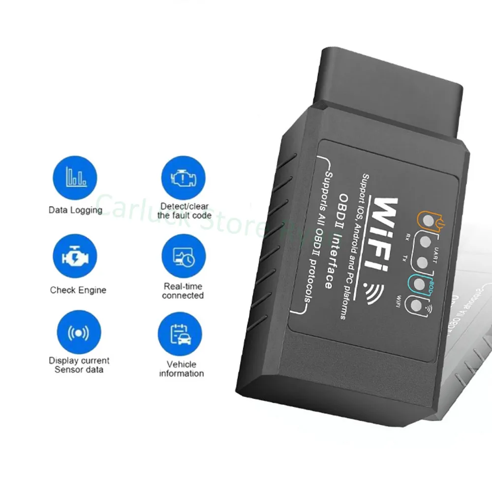 Nuevo ELM 327 V1.5 WIFI OBD2 WIFI escáner Auto ODB2 ELM327 V1.5 WIFI para Android/IOS OBD 2 OBD2 herramienta de diagnóstico automático de coche
