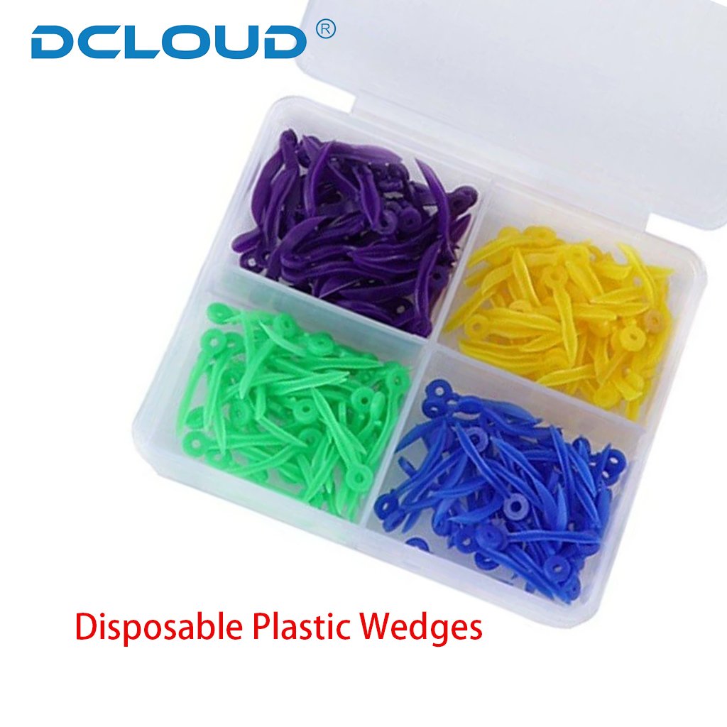Cuñas desechables para huecos dentales, con orificios circulares, cuña de plástico, accesorios para el cuidado bucal, herramientas médicas, 4 tamaños
