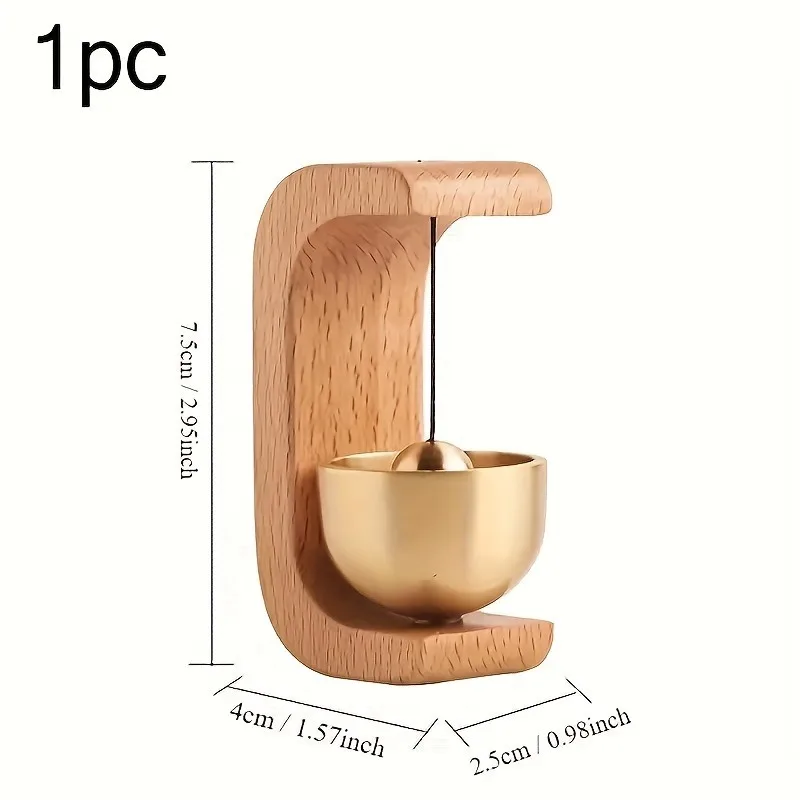 Timbre de latón con recordatorio, carillón de viento con succión magnética, regalo en forma de C para inauguración de la casa, decoración del hogar, decoración del coche, 1 ud.