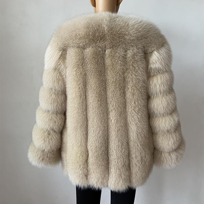 BEIZIRU Winter Vrouw Echte Vos Bontjas Warme Mode Natuurlijke Nieuwe Luxe Stylelange mouw mode meisjes jas