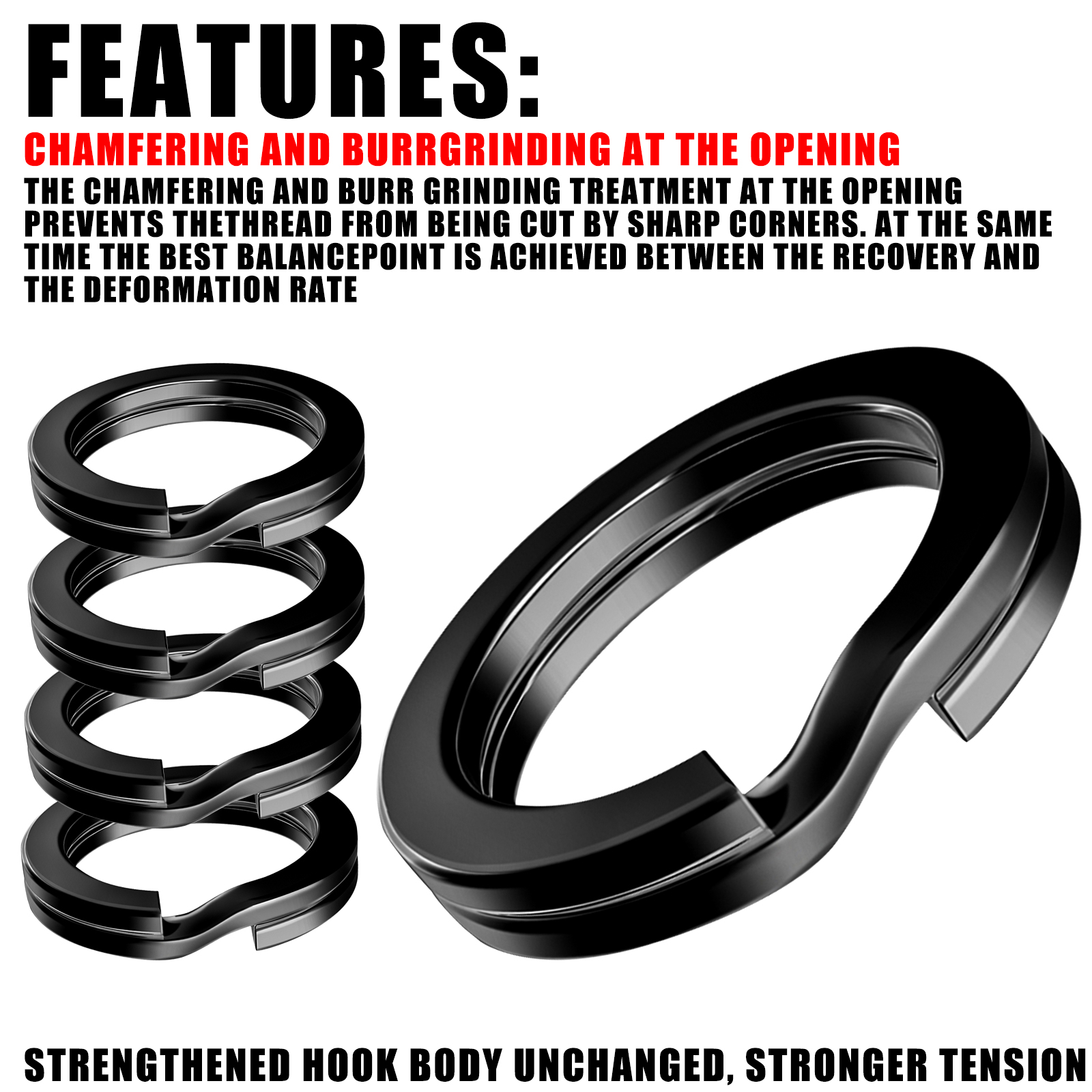 100pcs Fishing Split Rings Stainless Steel 3.5-12MM High Quality Strengthen Double Circle Round Snap Pesca Accessories