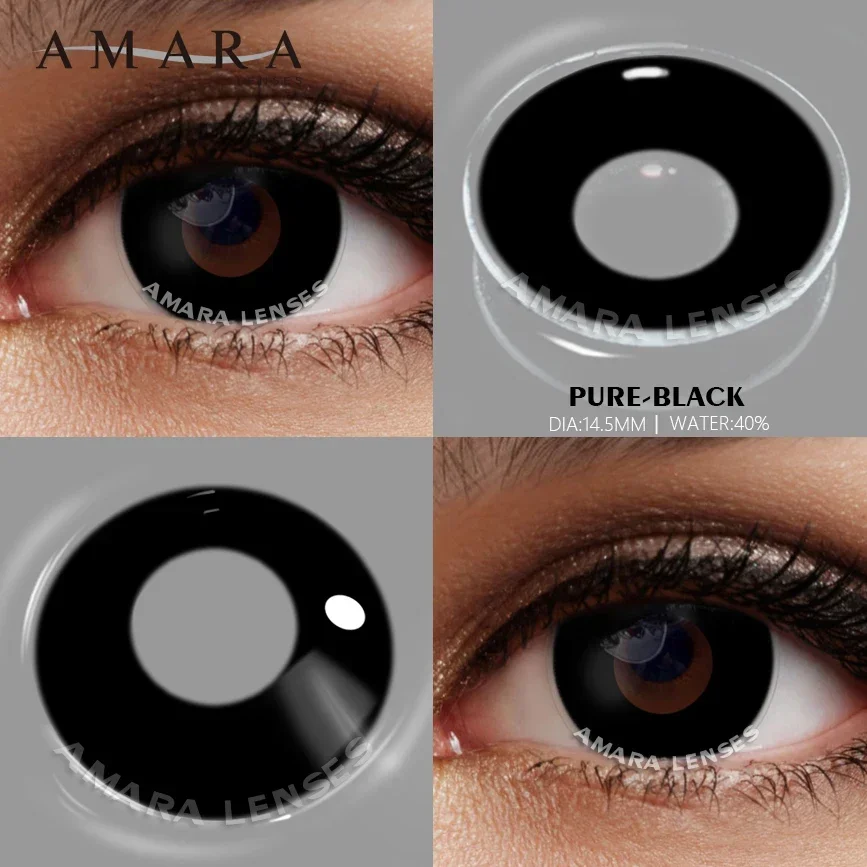 AMARA Cosplay Màu Kính Áp Tròng Mắt Anime Mắt Ống Kính 1 Trắng Đen Tròng Kính Áp Tròng Đựng Mỹ Phẩm Màu Sắc Ống Kính đôi Mắt