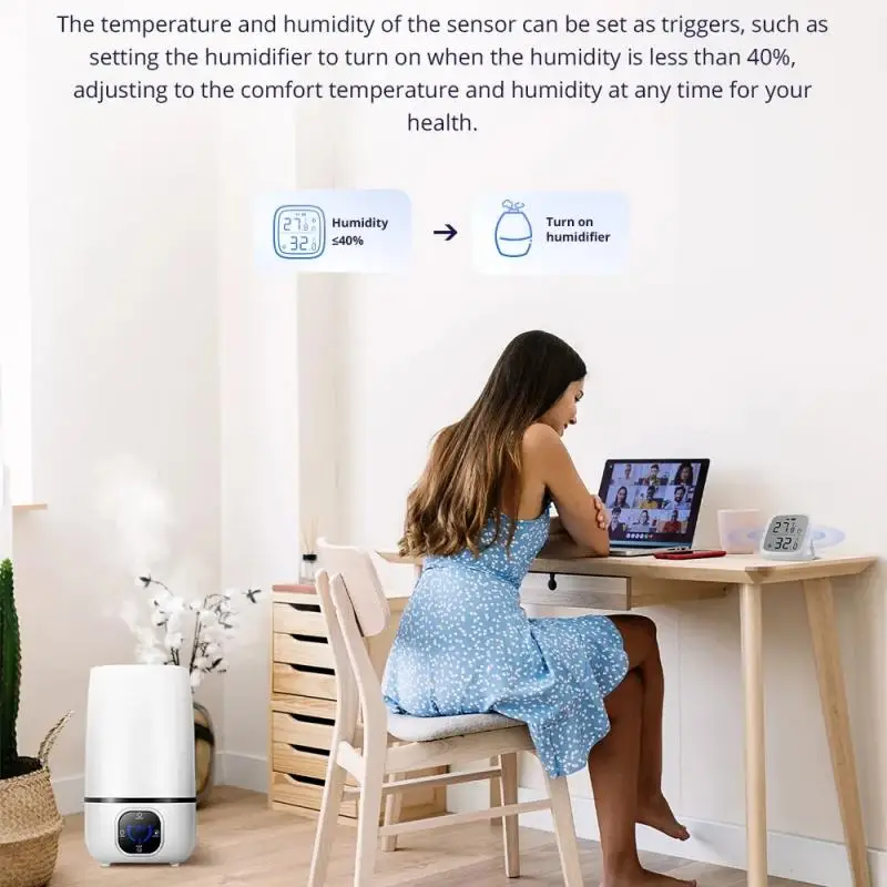 SONOFF SNZB-02 Sensor de temperatura Zigbee SNZB-02D casa inteligente eWelink Monitor en tiempo Real funciona con Alexa Google Home Alice