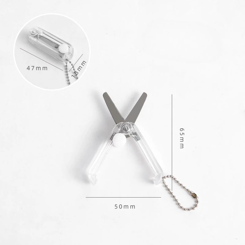 Mini Scissors for Children Retractable Design Safe Scissors Stainless Steel Blade Student Art Tools