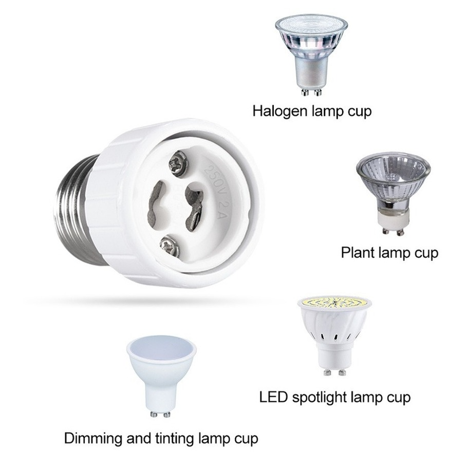 AvvRxx 1 E27 Để GU10 Chuyển Đổi Đèn LED Bóng Đèn Adapter Bộ Điều Hợp Vít Ổ Cắm Chất Liệu Gốm Sứ Bộ Chuyển Đổi Ổ Cắm Đèn bóng Đèn