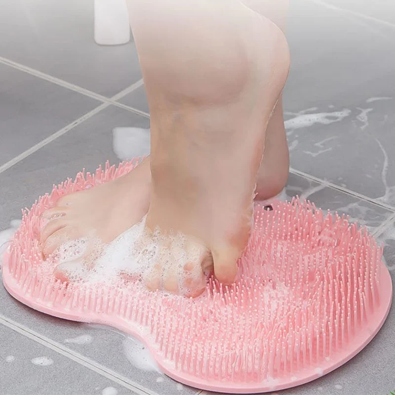 1 PC Exfoliating นวดอาบน้ํา Scraper ห้องน้ํา Non-SLIP Bath MAT แปรงนวดหลังซิลิโคนล้างเท้าทําความสะอาดร่างกายอาบน้ํา