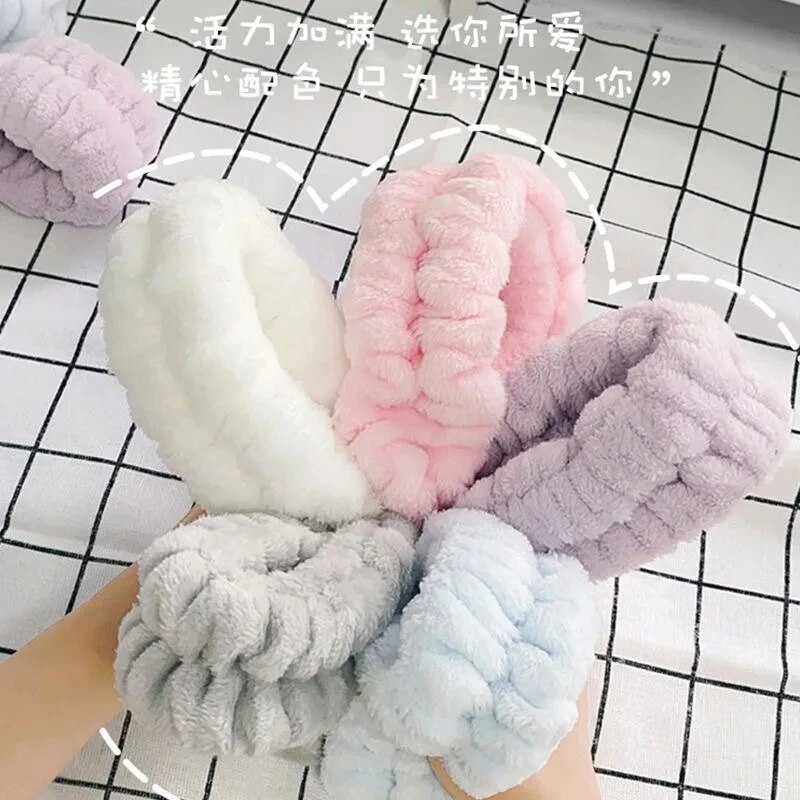 Conjunto de pulseiras para lavagem de rosto, pulseiras absorventes à prova d'água para maquiagem, lavagem de rosto, faixas de cabelo