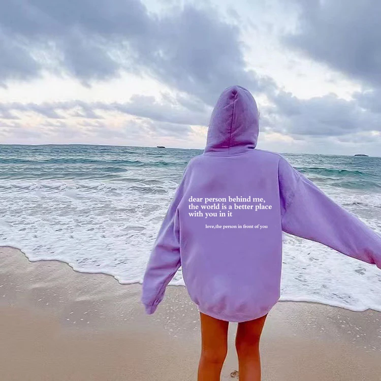 Querida persona detrás de mí Sudadera con capucha Suéter de salud mental Suéter con mensaje positivo