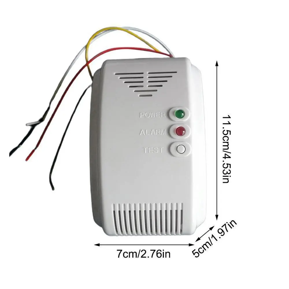 Sound Alarm Propane Butane Sensor Flash Alarm 12V Power Gas Detector Sensor LED Indicator LPG Natural Gas Alarm Motor Home