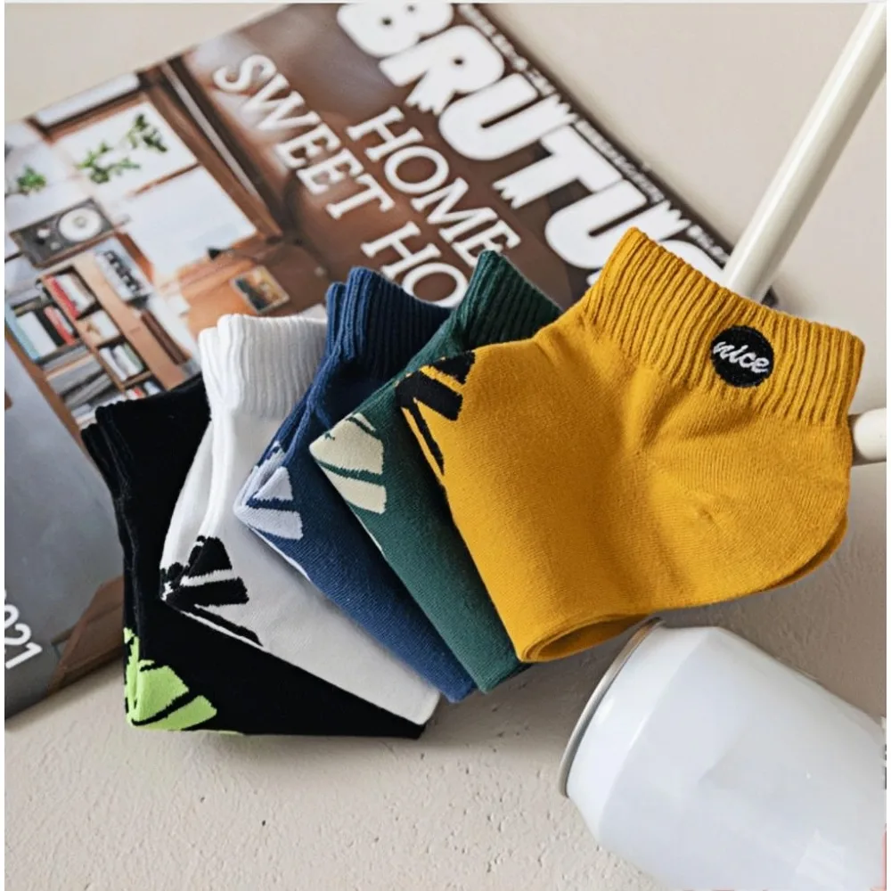 1/5 pares de calcetines cortos para hombre, calcetines deportivos antiolor y absorbentes del sudor, calcetines de color sólido