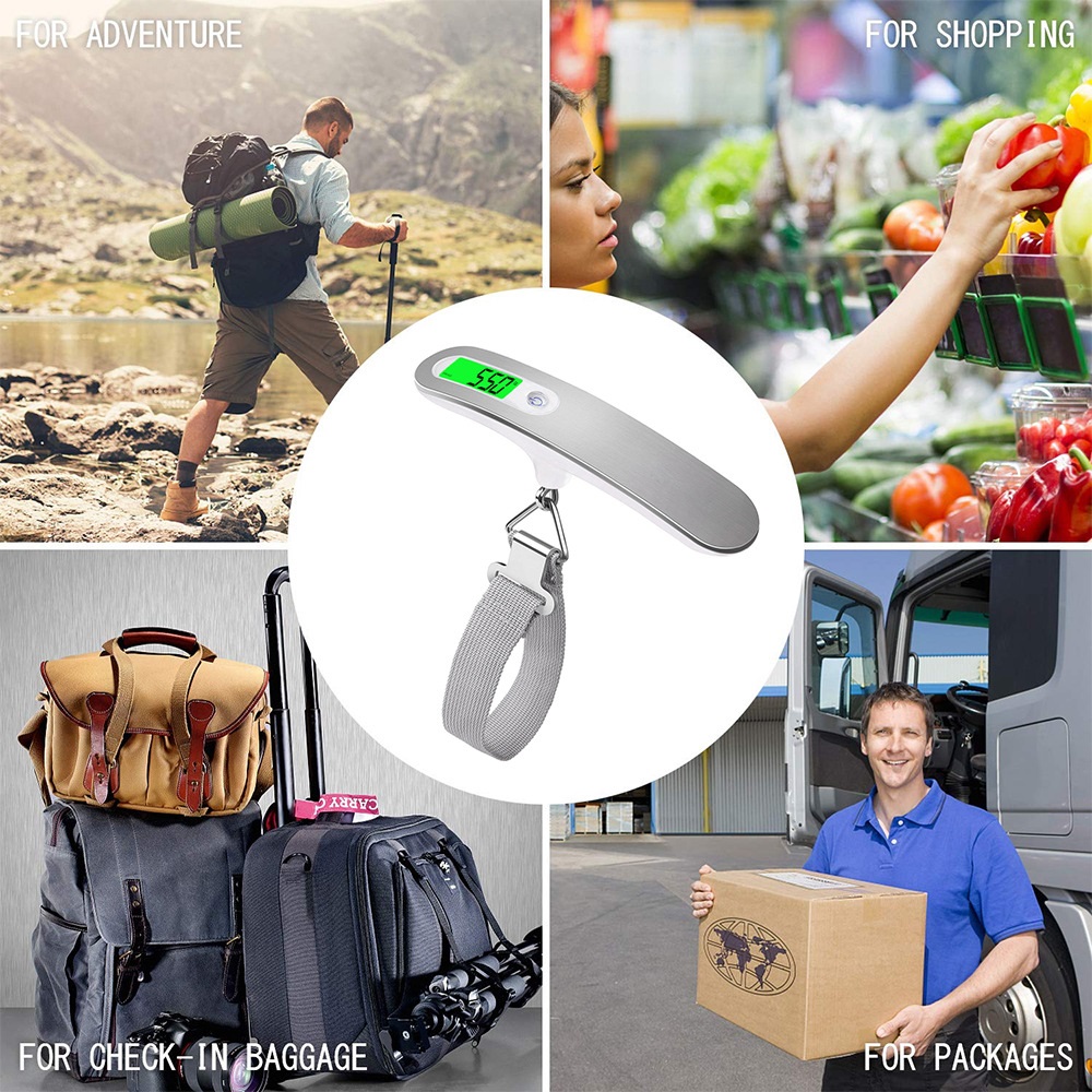 Цифровые весы для багажа с ЖК-дисплеем, 50 кг X 10 г