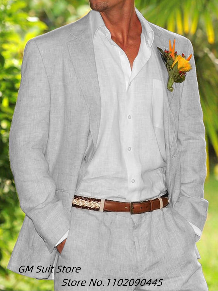 男性用4シーズンリネンスーツ,エレガントな寝具,男性用ファッションコスチューム,ウェディングコートセット,新作,2ユニット