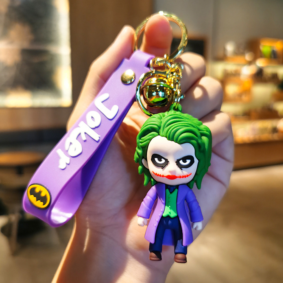Anime Cartoon Marvel Batman Joker Bild Puppe Schlüsselanhänger Niedliche Halloween Serie Schlüsselanhänger Anhänger Ornamente Schmuck Geschenke für Freunde