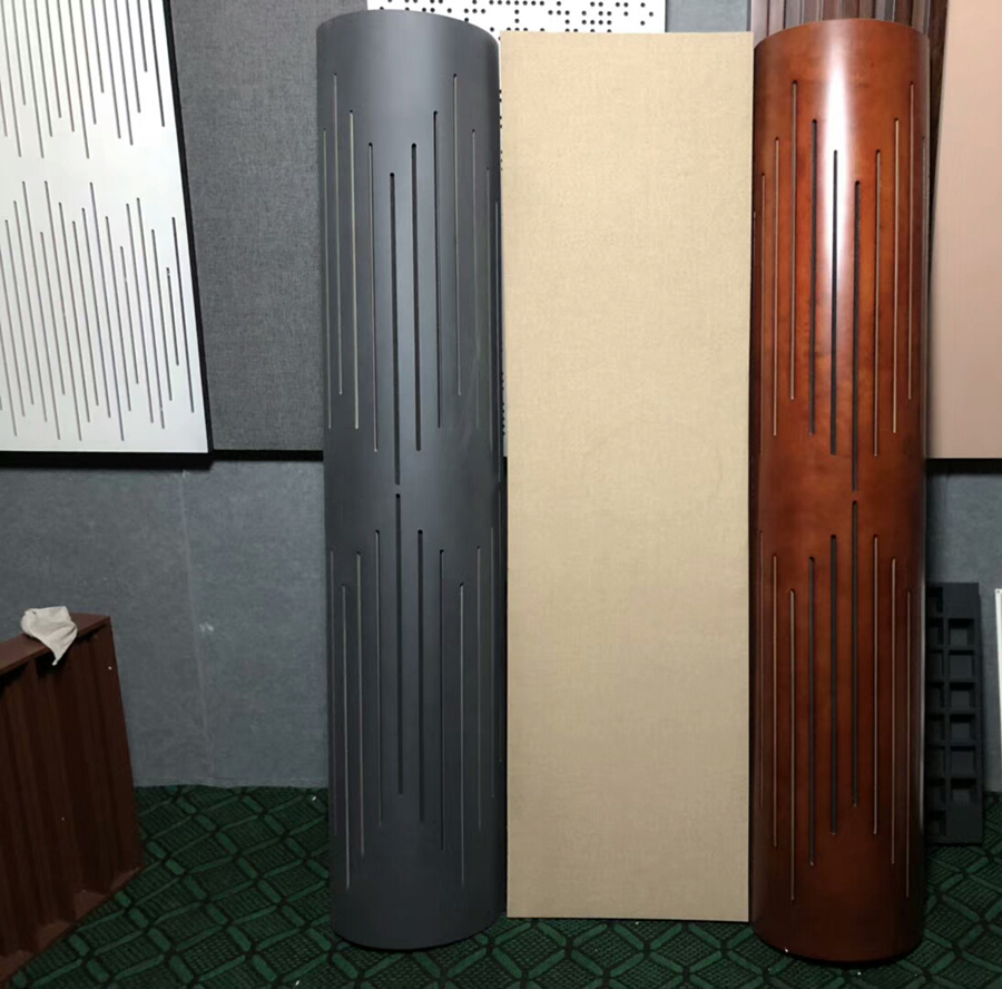 Módulo de panel acústico curvo de cereza roja - Difusor de madera con trampa de graves de frecuencia para absorción de sonido Ideal para estudios de grabación