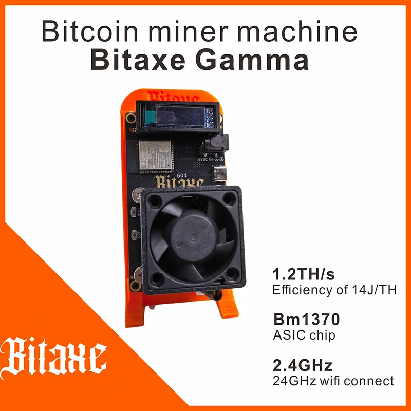 2025 Neuester Bitaxe Gamma 601 1.2TH/s Open Source Bitcoin Miner mit Netzteil
