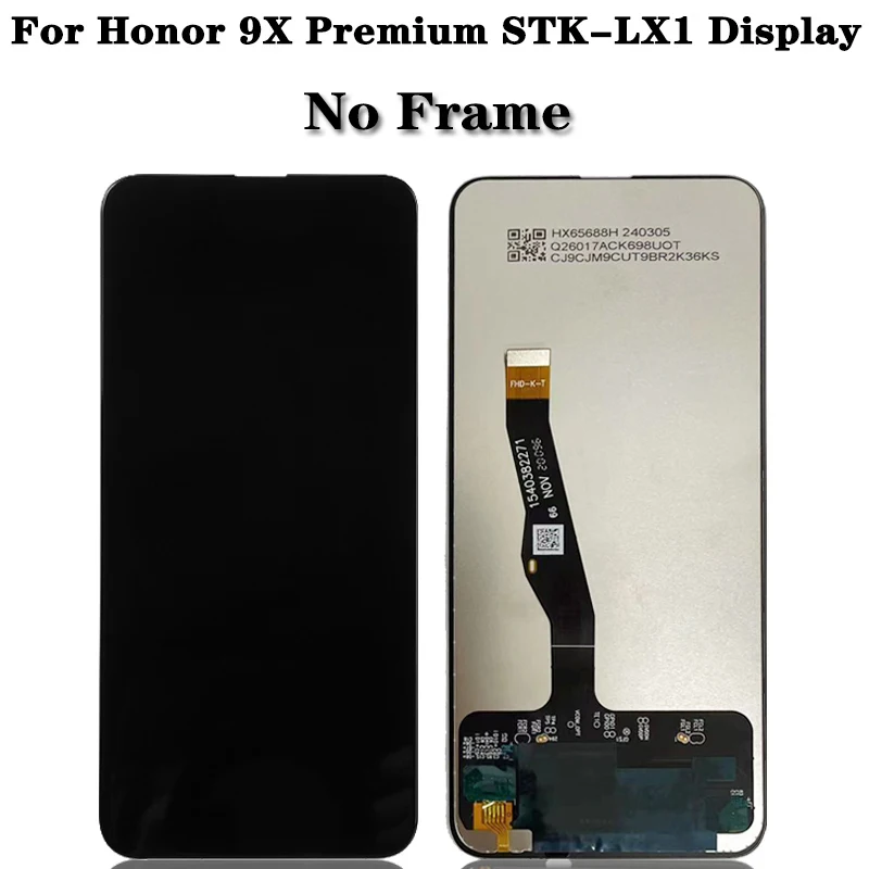 Thử Nghiệm Năm 100% Ban Đầu 9x Màn Hình LCD Cho Huawei Honor 9X 9 X Cao Cấp Toàn Cầu STK-LX1 Màn Hình Hiển Thị LCD Bộ Số Hóa Cảm Ứng + Khung