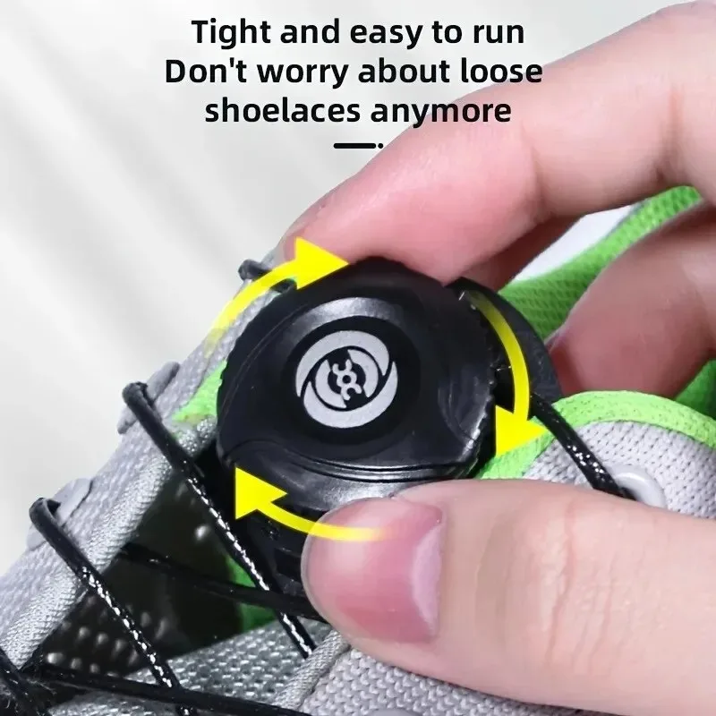 1 par de cordones de zapatillas de deporte de cuerda con hebilla automática giratoria de alambre de Metal para niños/adultos sin cordones cordones de zapatos de bloqueo rápido zapatillas de deporte