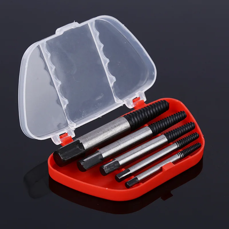 5Pcs High Speed Steel Screw Extractor 3.5-7mm Center Drill Bits Guide Set Broken Damaged Bolt Remover Removal Speed Easy Set