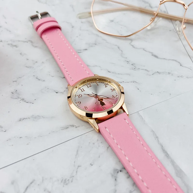 Reloj UTHAI para niños, bonito gato, relojes impermeables para mujer, reloj versión coreana, reloj de pulsera de cuarzo para estudiantes de secundaria