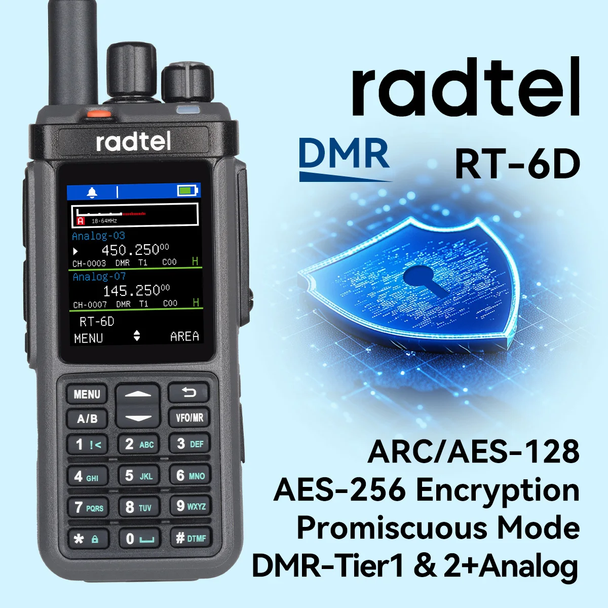Radtel RT-6D ODER RT-6D PRO DMR-Radio 500K-Kontakte Dualband-Walkie-Talkie Dual Time Slot Zwei-Wege-Radio Tier 1+2 Digital