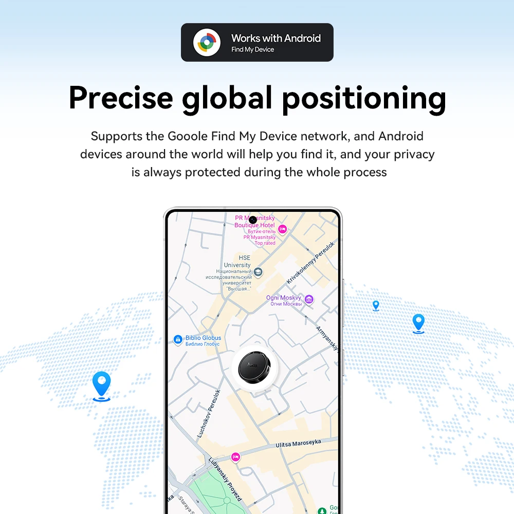 Смарт-тег HOCO, Bluetooth, Android-трекер, поддержка Google Find My, GPS-поиск меток, локатор, анти-потерянный трекер для ключей, багажа для домашних животных
