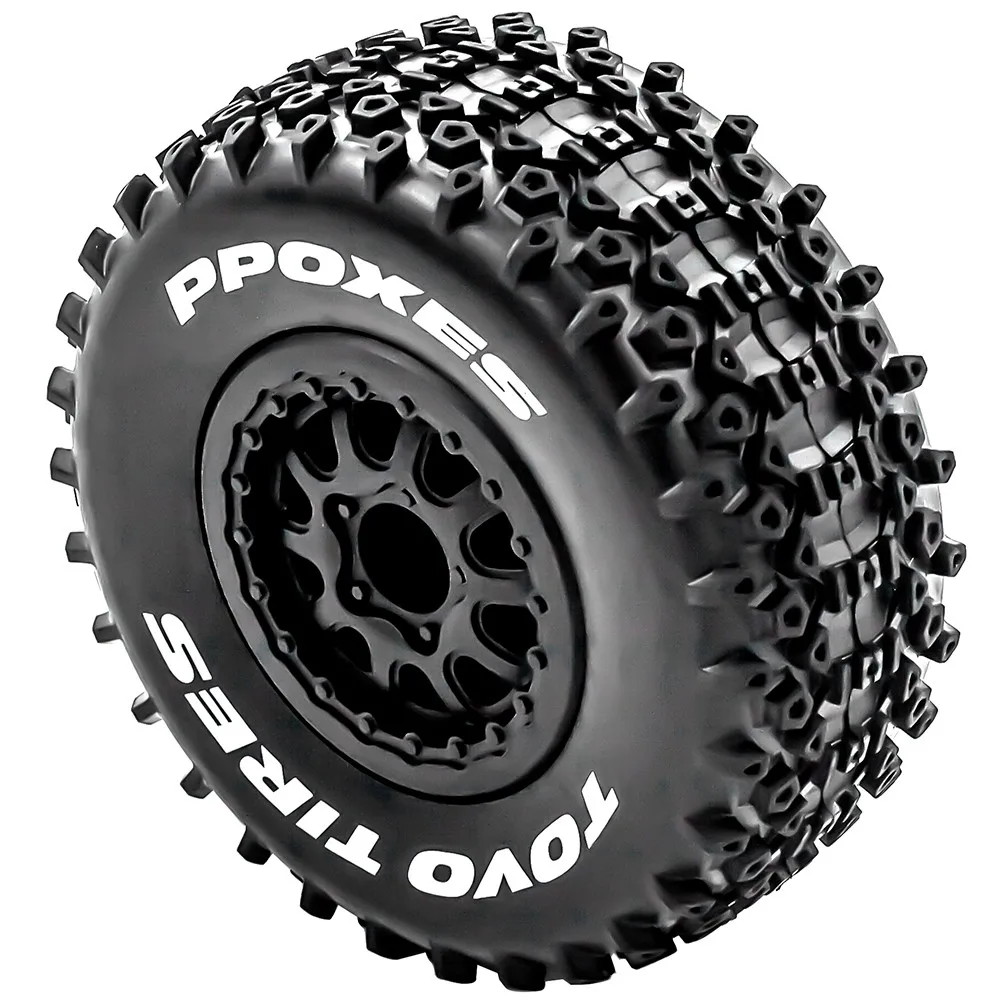 4Pcs 112Mm 1/10สั้นรถบรรทุกยางยางล้อ12Mm Hex สำหรับ Slash Arrma และปลั๊ก HuanQi 727 Vkar 10sc Hpi Mobil Rc