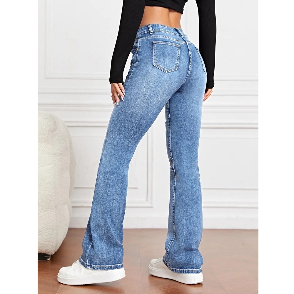 ผู้หญิงยืดกางเกงยีนส์กางเกงยีนส์สุภาพสตรี Slim ตรงกางเกง Casual Pantalones de mujer pantalon femme