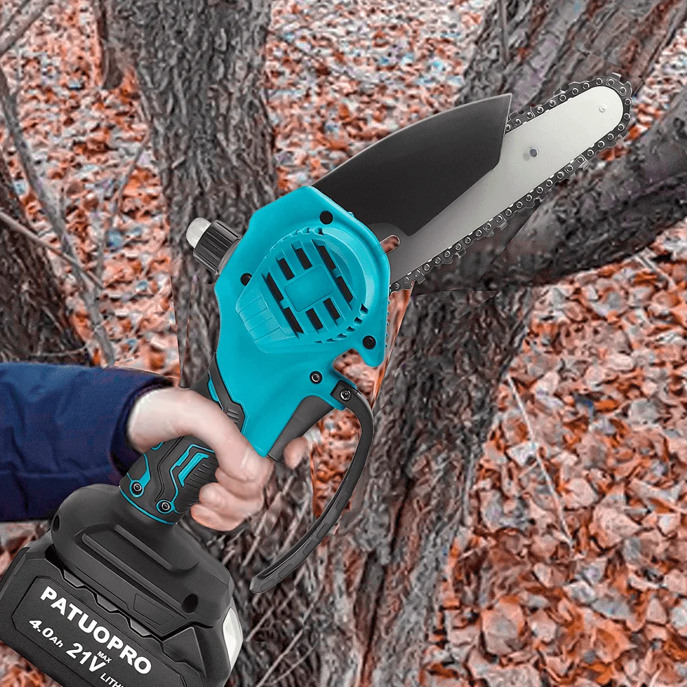 6 Inch Mini Electric Saw Cordless Chainsaw Woodworking Garden Tools Handheld Tree Branch Logging Cutter For Makita 18V Battery