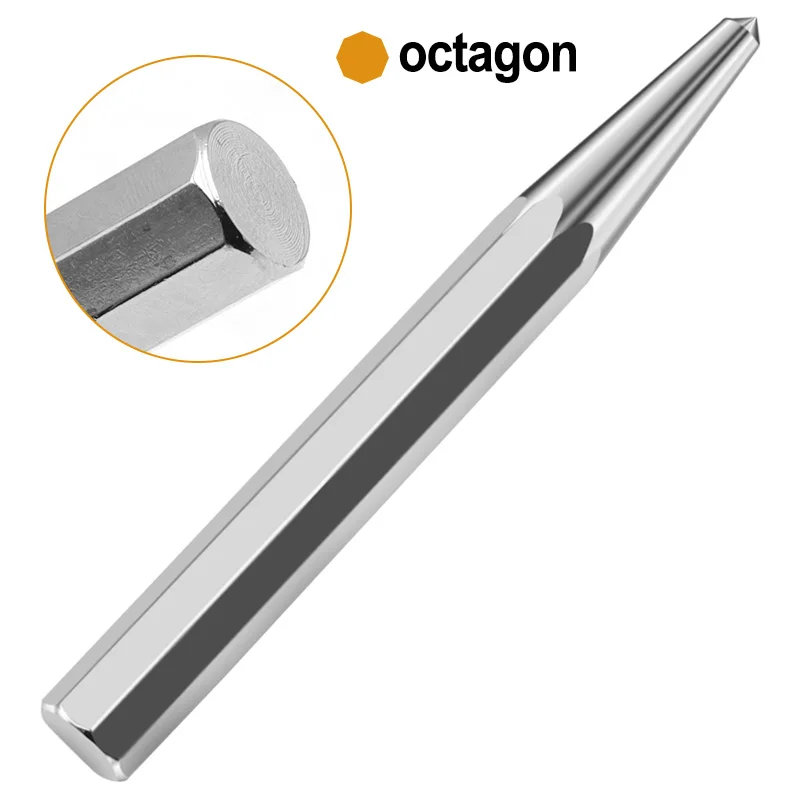 1PC Octagonal Center Punch Locator Fitter Chisel Metal Drilling Mark Cone Punch High Hardness