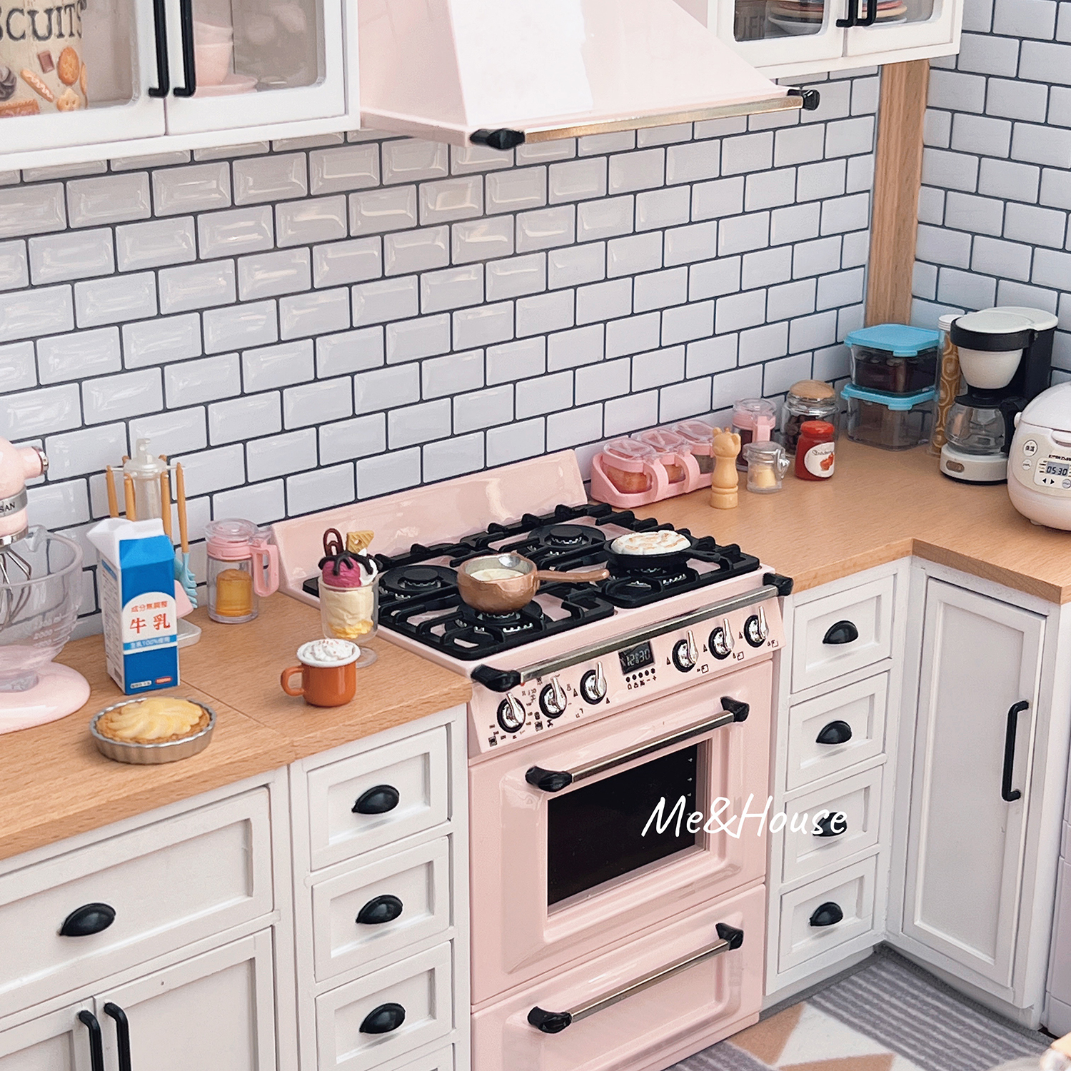 1/6, модель кукольного домика, аксессуары для мебели, мини-модель 30*30 см, белая плитка, наклейка/обои