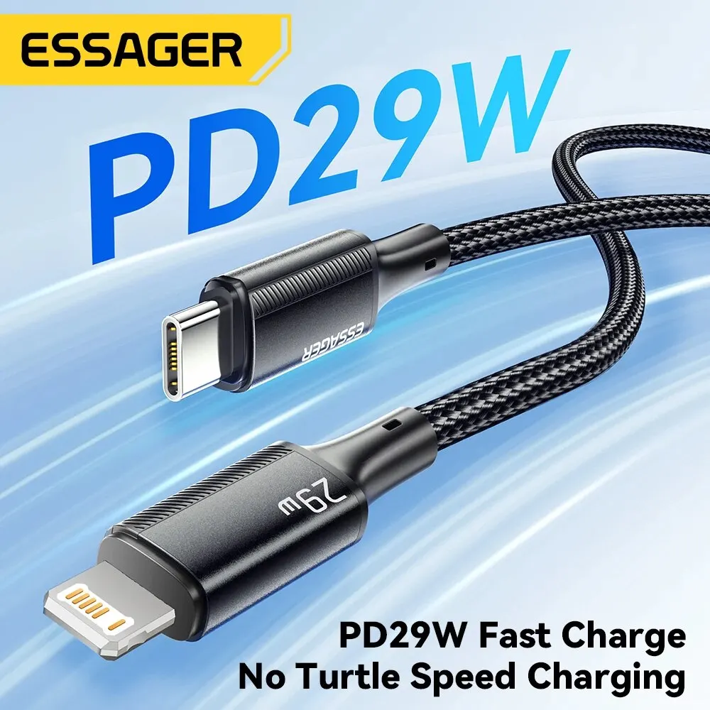 Essager-タイプCケーブル,急速充電,充電器,ワイヤーコード,ipad,macbook,iphone 14, 13, 12, 11 pro max,xs,xr,pd 29w用