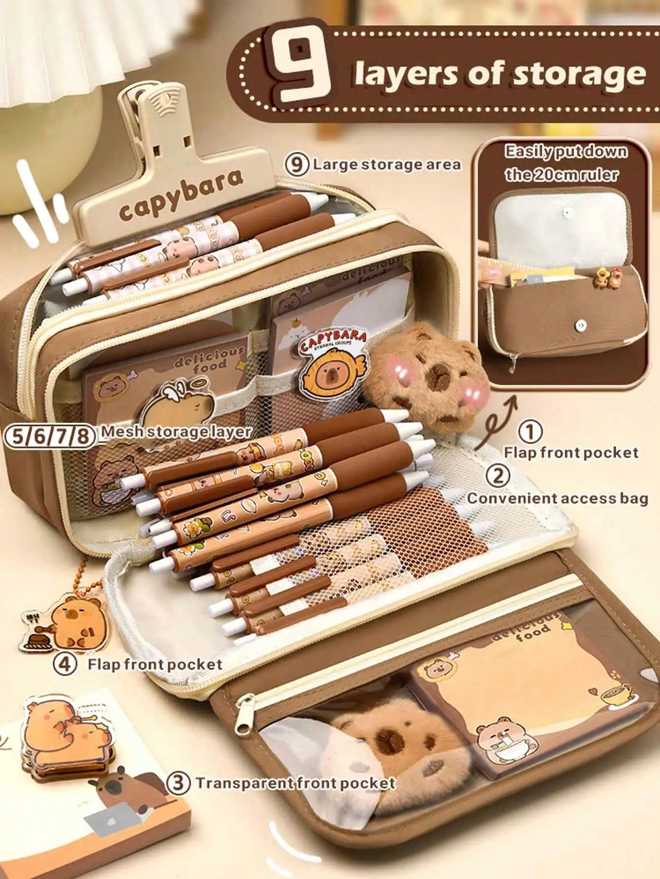 1Pc Große Kapazität Bleistift Fall Flip-Cover Schreibwaren Bleistift Tasche Einfache Schreibwaren Lagerung tasche Schule Bürobedarf Schreibwaren