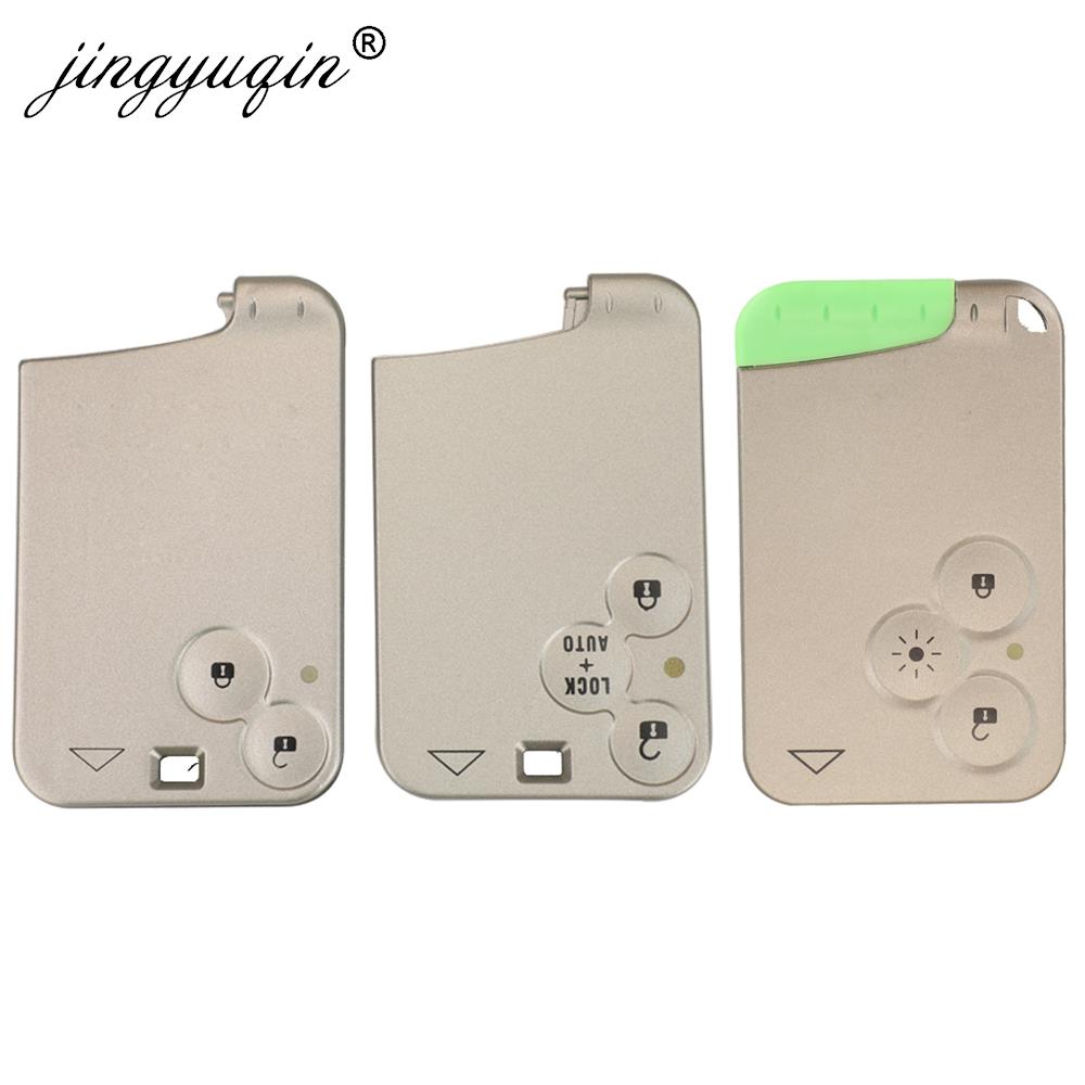 Jingyuqin 2/3 ボタン車リモートキーカードシェルスマートカードキーレスケースルノーラグナエスパス交換