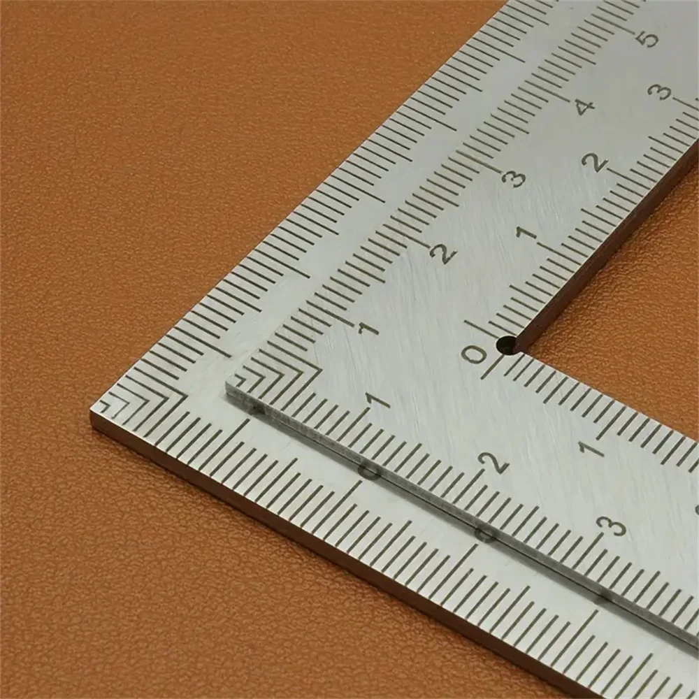 Mini Stainless Steel L-Shaped Double-Sided Precision Ruler - A High-Precision Measuring Tool for Metal Materials, Suitable for M