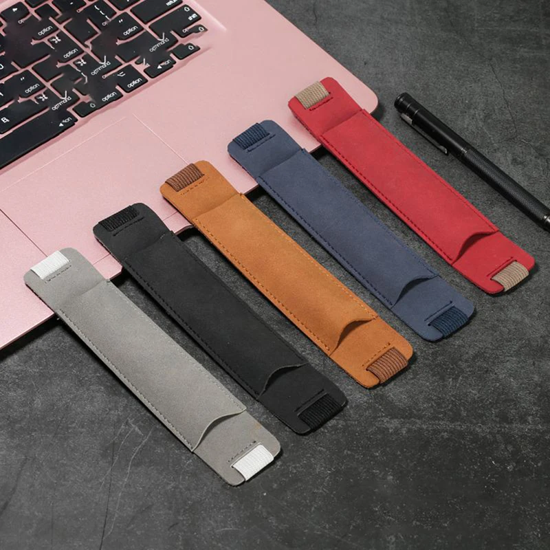 Portalápices con banda elástica ajustable, Funda de cuero PU para bolígrafo, funda elástica para cuaderno, 8-1,5 pulgadas, desmontable