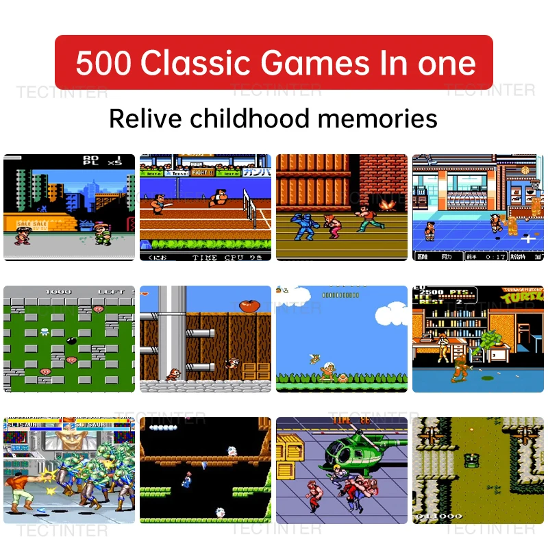 Mini console per videogiochi retrò portatile Lettore di giochi portatile a 8 bit 500 giochi integrati Console di gioco AV Out Videogioco Gameboy