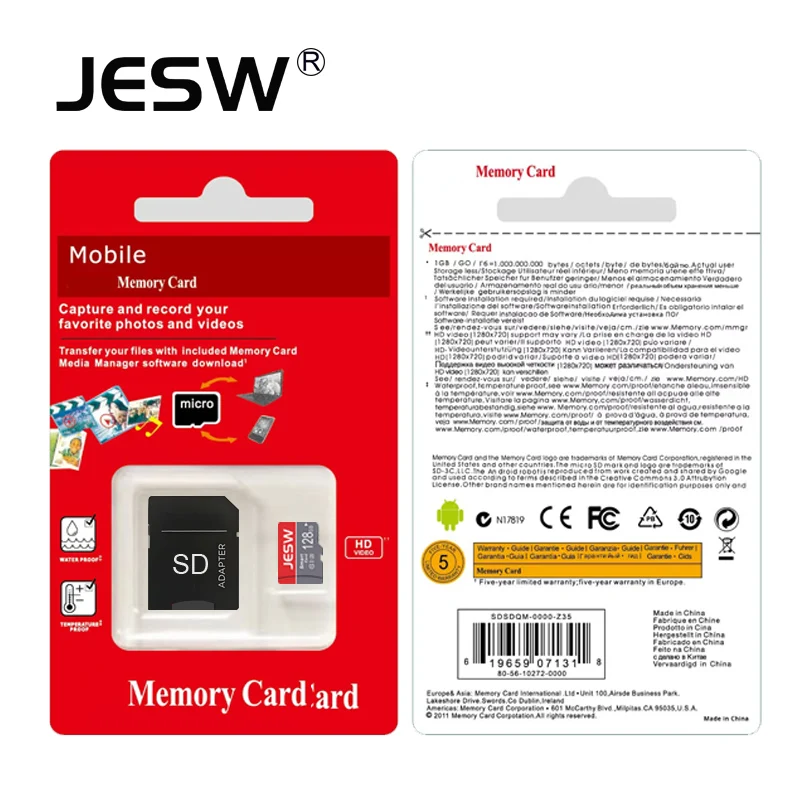JESW Micro 128G Ultra memoria tarjeta SD TF tarjeta Flash A1 V10 C10 U1 32GB 64G 16G 8G 4G Micro para cámara UAV mesa de interruptor de teléfono