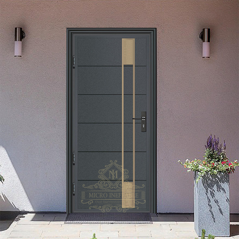 Puerta principal antirrobo de acero inoxidable, puerta de seguridad Exterior, diseño moderno