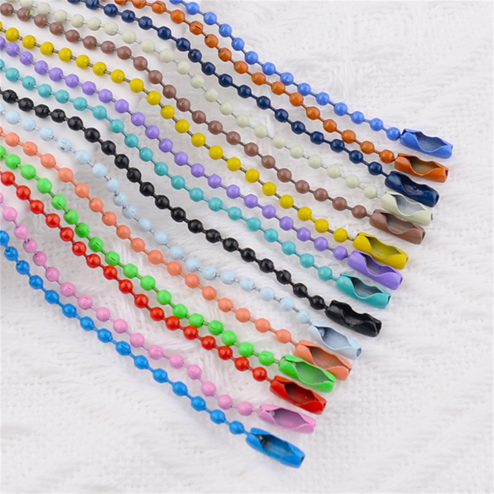 20/40/80/100 peças correntes de contas esféricas serve para chaveiro/etiqueta conector de etiqueta de mão para pulseira diy acessórios de fabricação de jóias