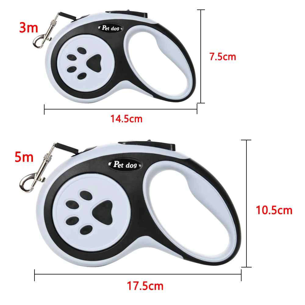 3m 5m Nylon Pet Dog Leash Automatic Retractable Extending Rope Puppy Walking Running Traction Roulette For Small Big Dogs Cats
