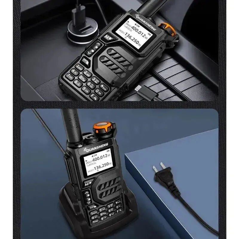 Quansheng Walkie Talkie UV-K5 Long Range Air Dual-Band 2-Way Radio 5W High Power 1600mAh Portable 200 Channel Free TPYE-C Cable