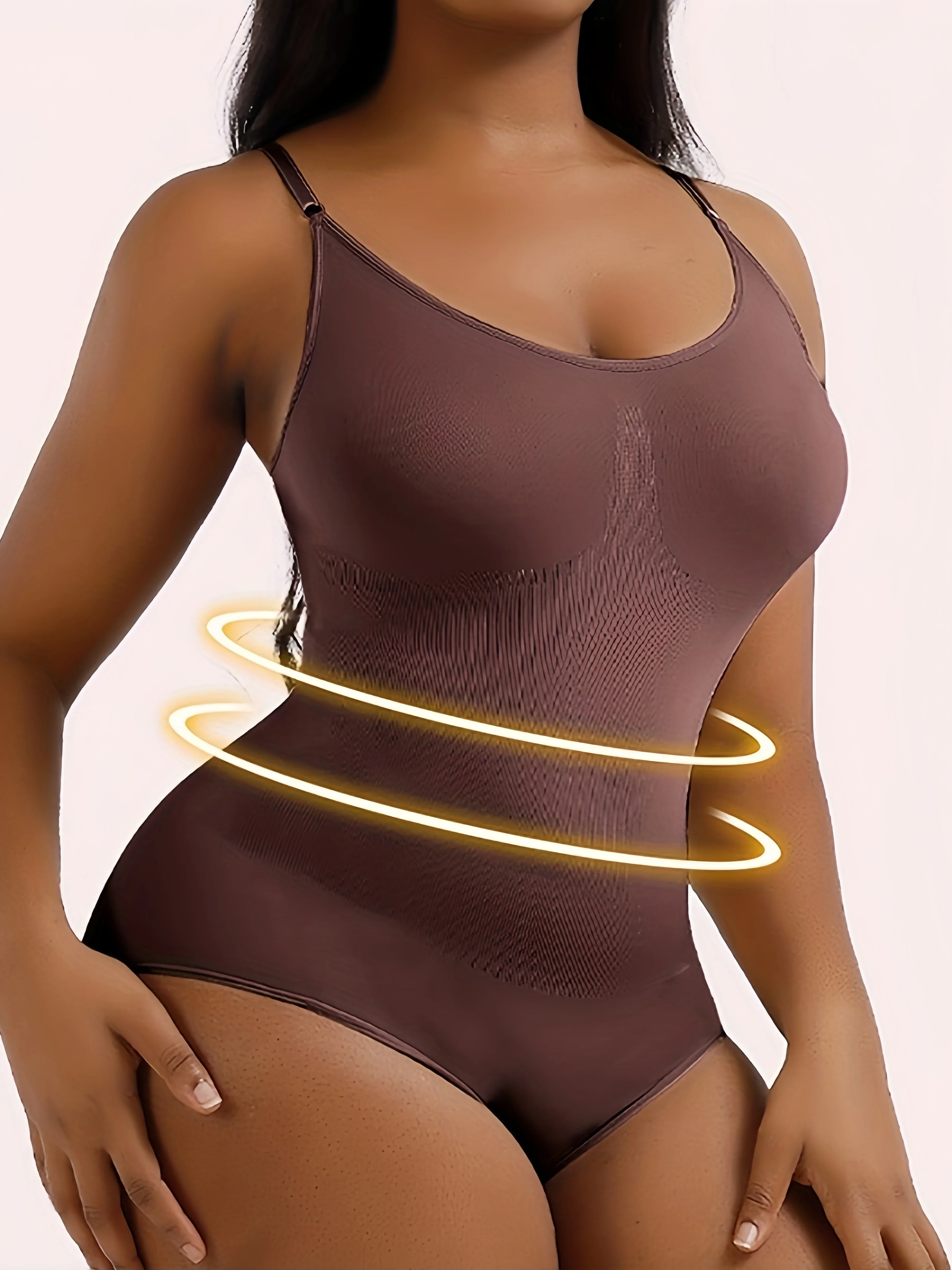 Body con tirantes finos y cuello en V, trajes de compresión para el cuerpo, ropa moldeadora de entrepierna abierta, moldeador de cuerpo adelgazante, mono liso