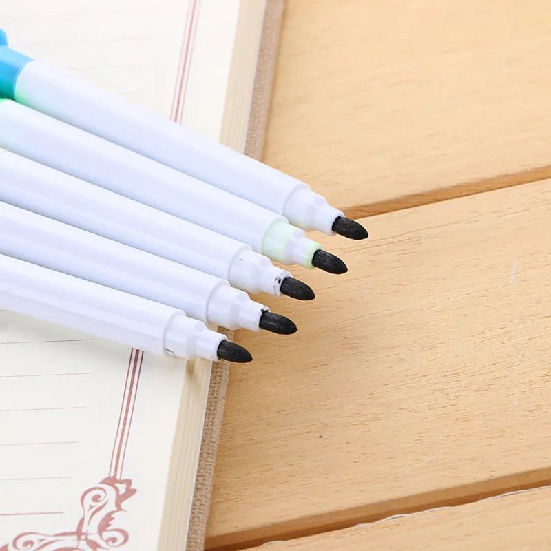 8 ชิ้น Lytwtw's ปากกาไวท์บอร์ดสร้างสรรค์พร้อมแปรงน้ําขนาดเล็ก Erasable ปากกาอุปกรณ์สํานักงานโรงเรียนสีขาว Board Marker
