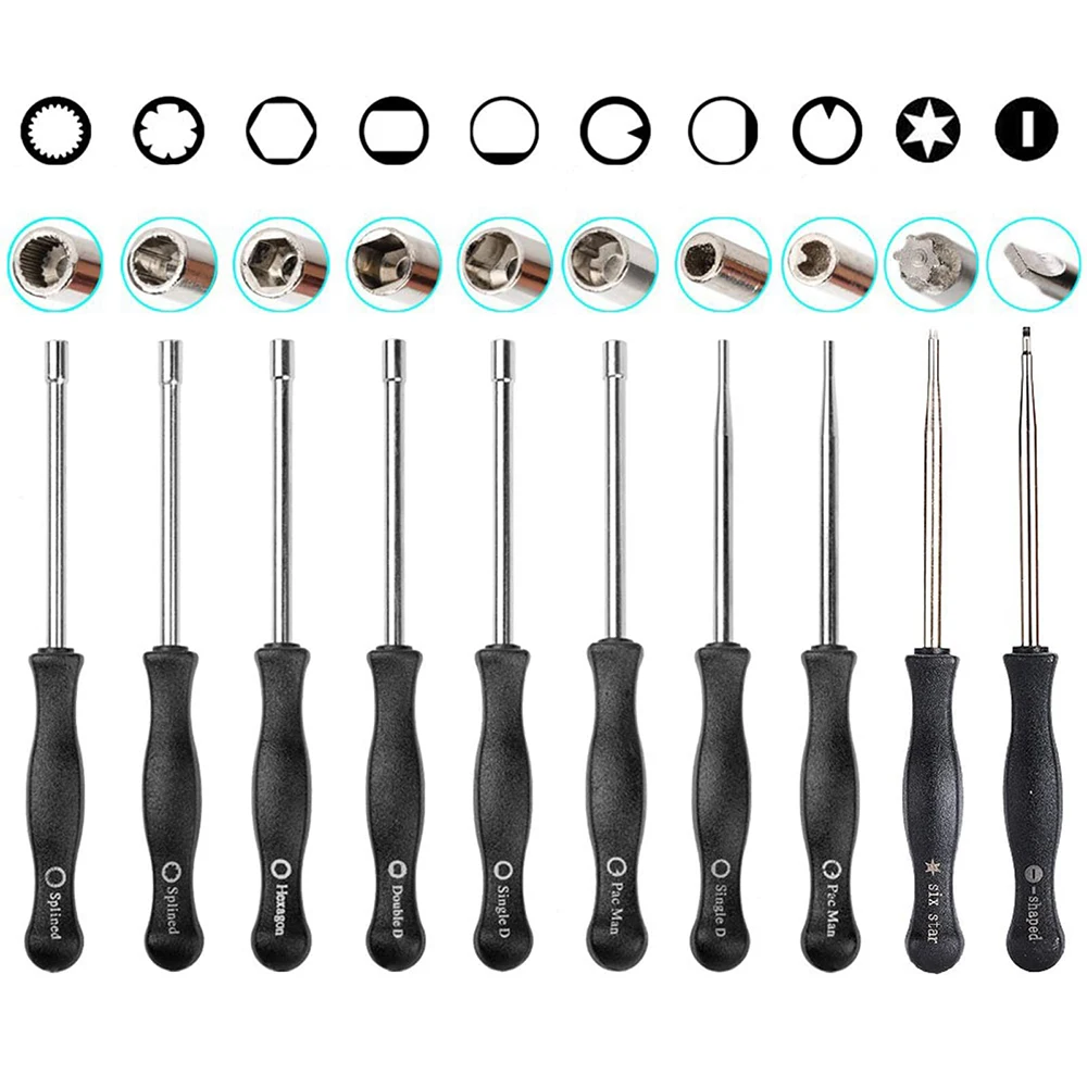10-teiliges Schraubendreher-Set, kleiner Vergaser, Tune-up-Vergaser-Einstellwerkzeug, Einzel-D-Doppel-D-Sechskant-Innensechskant-Set