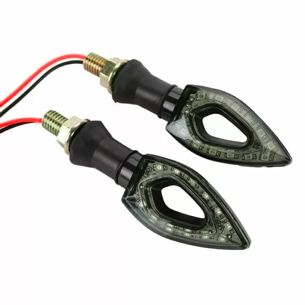4Pcs Motorcycle Heart Shape Universal 12 LED Turn Signals Short Turn Signal Lights Indicator Blinkers Flashers Amber Color