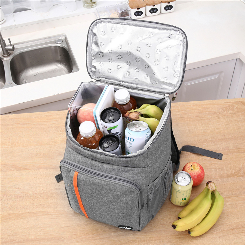 Sac à déjeuner thermique Portable 18l, boîte à nourriture, refroidisseur étanche Durable, étui isolé sur glace, barbecue Camping Oxford dîner sacs à dos Icebox