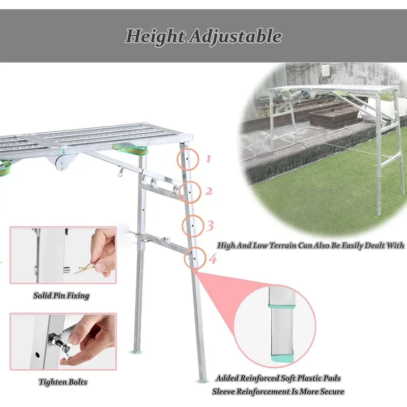 Scaffolding Equipment, Step Ladders, Portable Multipurpose Folding Scaffolding Work Platform Scaffold Tower Ladder Stool Bench