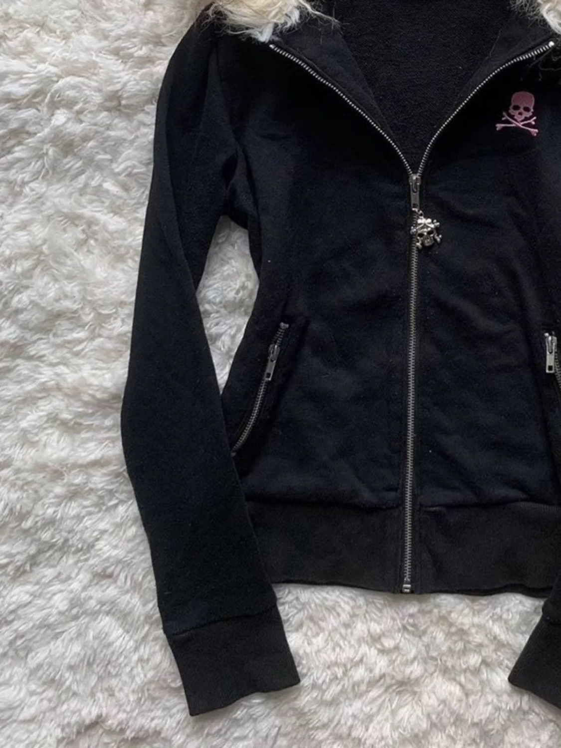 Solid Zip Up Slim and Versatile Hoodies Y2k Warm with Fur Collar Short Fashion Sweatshirts Winter Long Sleeved Couple Tops